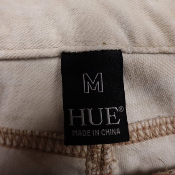 HUE Skinny Jean Jeggings Women’s Medium Cream Tie-Dye Stretch Denim 26.5” Inseam - Picture 3 of 10